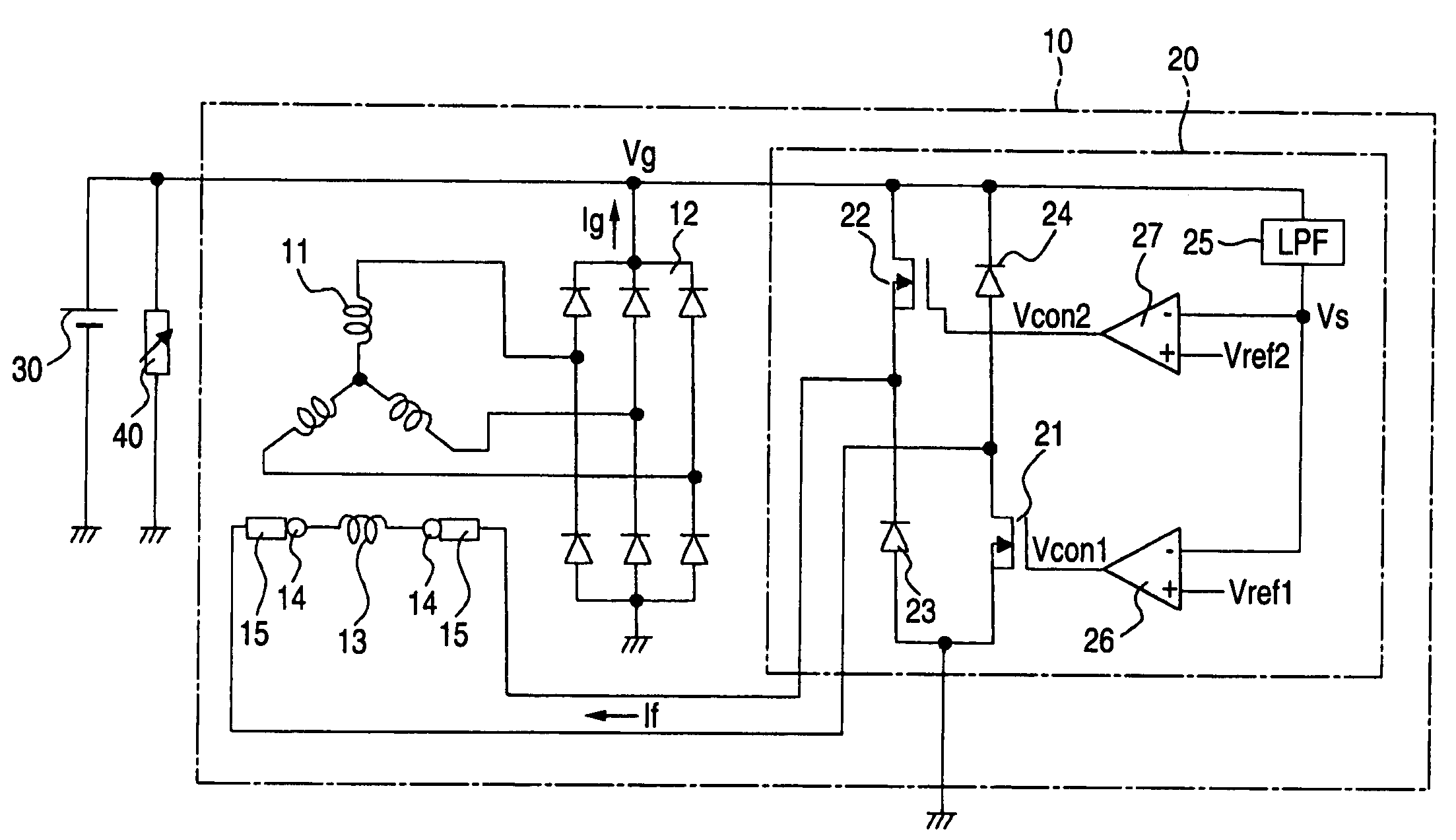 Control device for vehicle AC generator