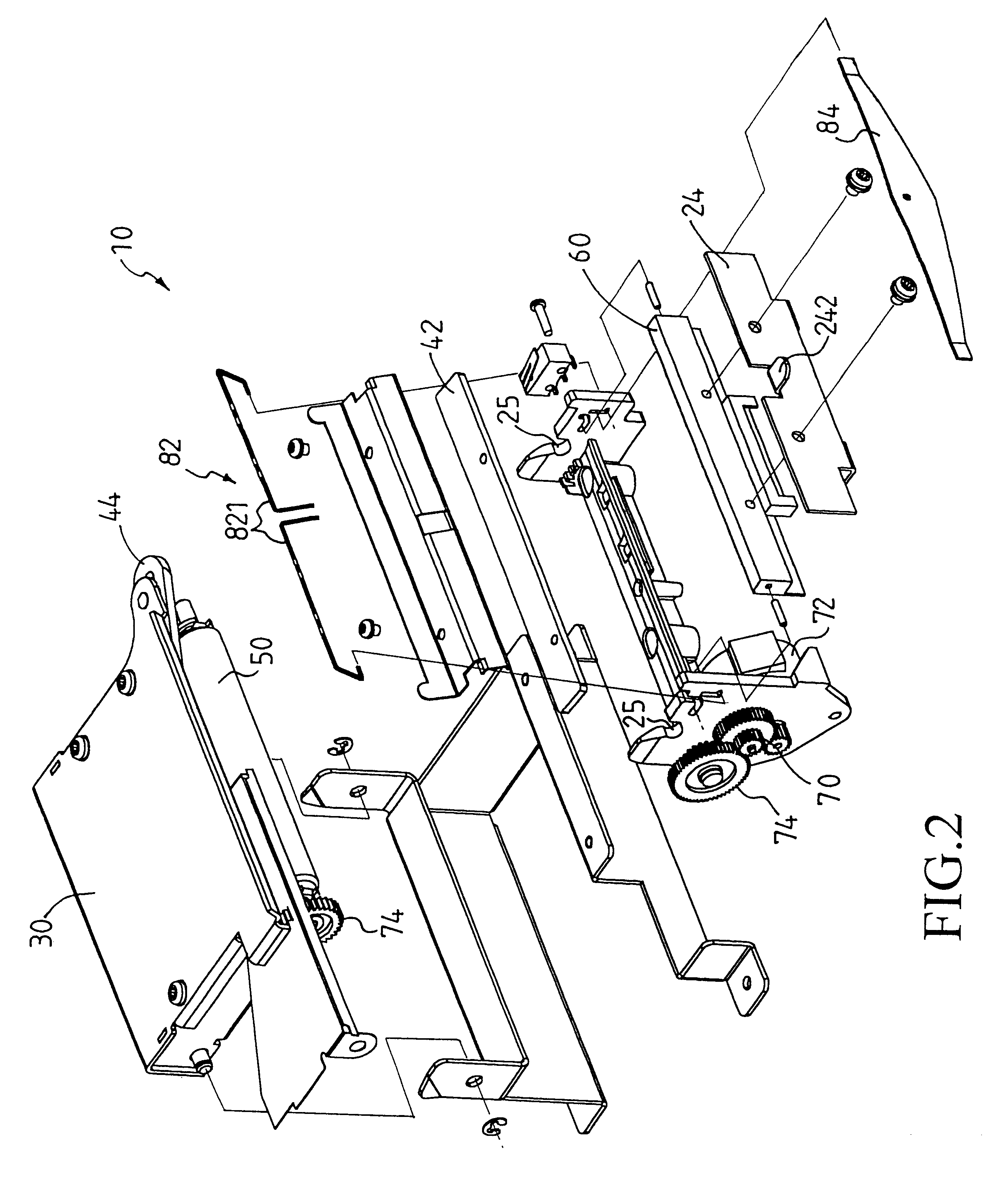 Restraining module for a cutter of a printer