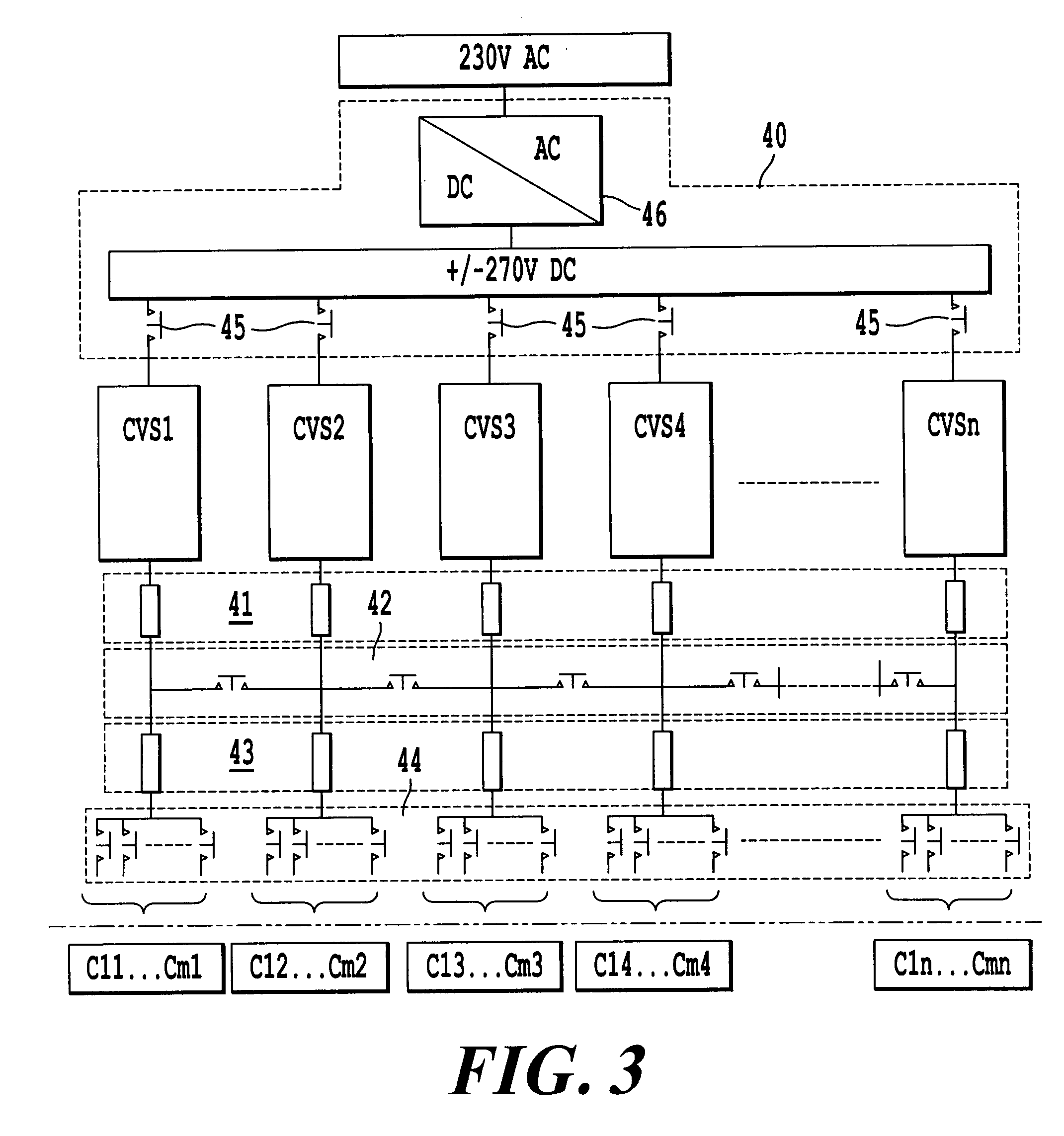 Power supply system and method on board an aircraft