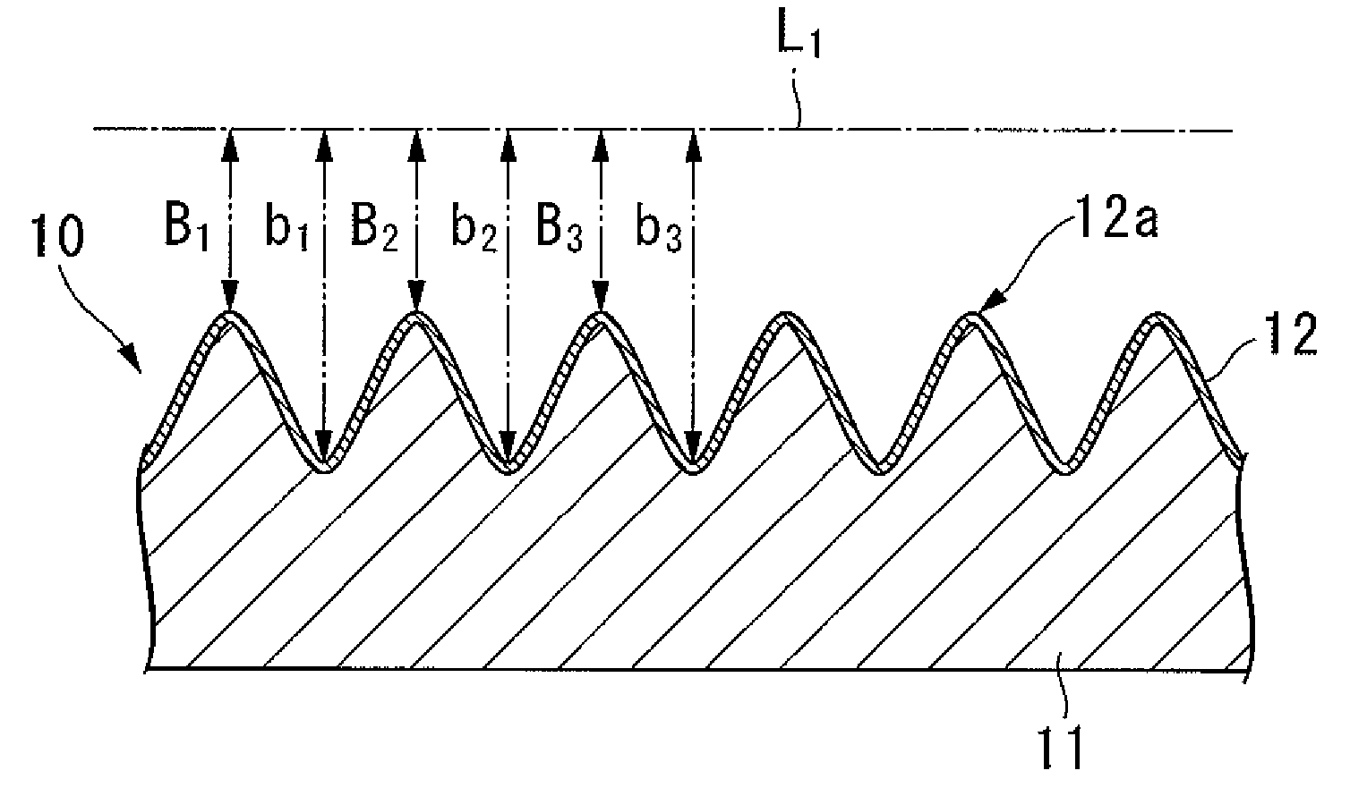 Corrugated pattern forming sheet and method for manufacturing the same, and method for manufacturing antireflector, retardation plate, original process sheet plate, and optical element