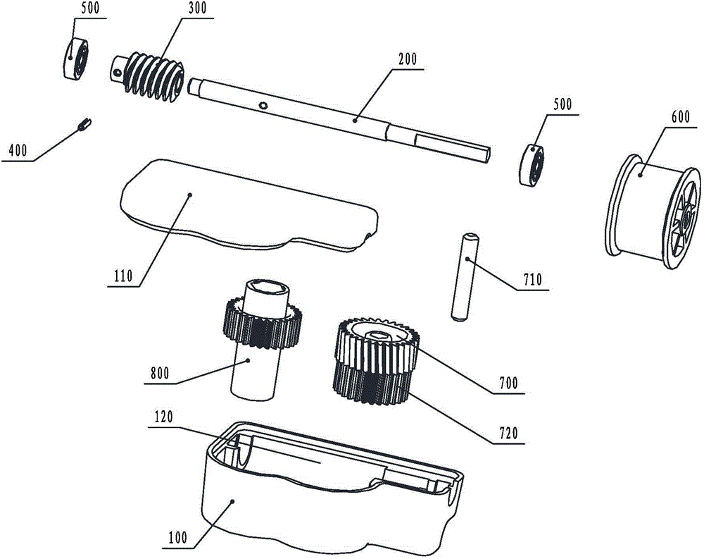 Worm and worm gear transmission device