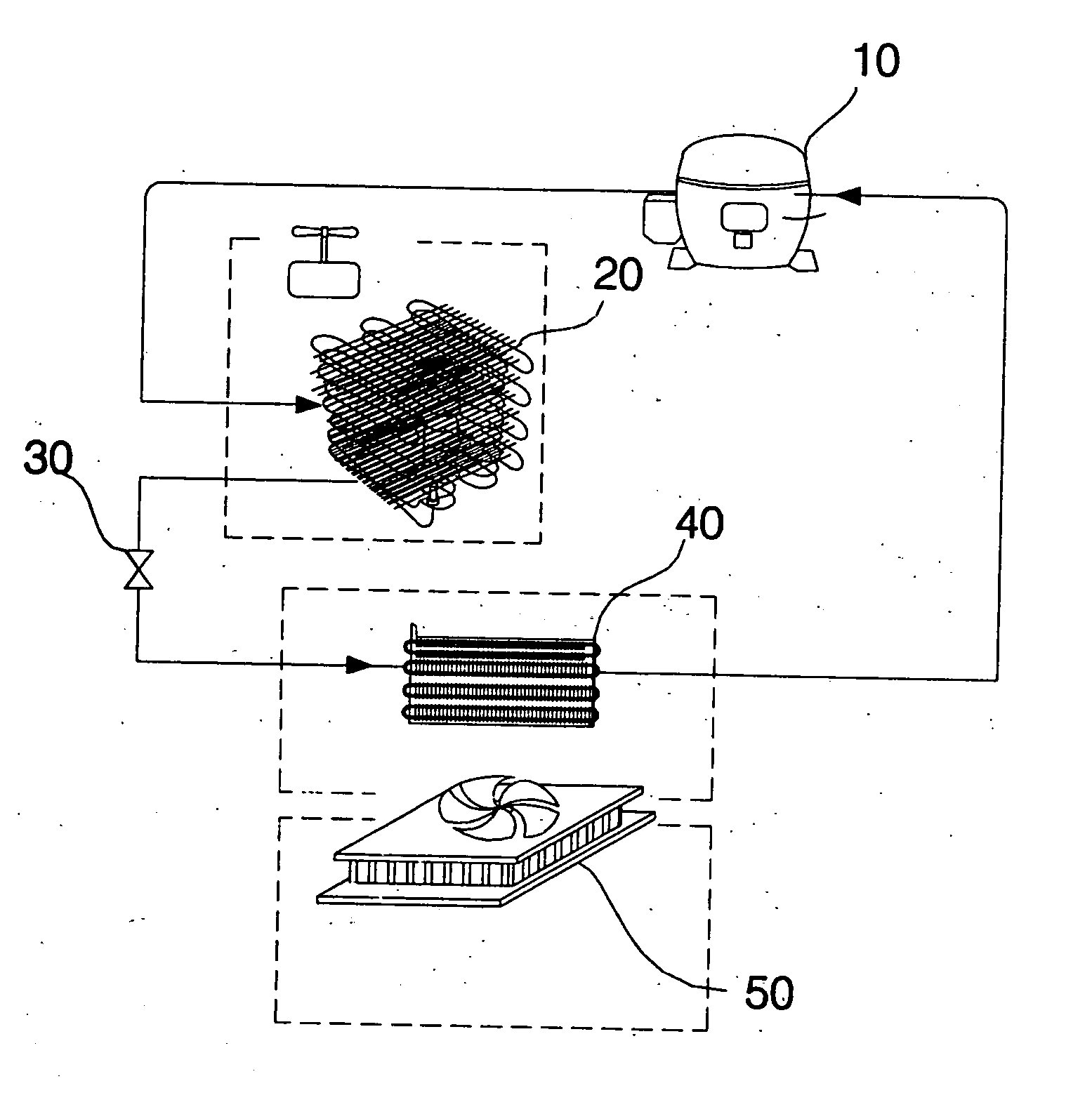 Hybrid cooling system, and refrigerator and freezer using the same