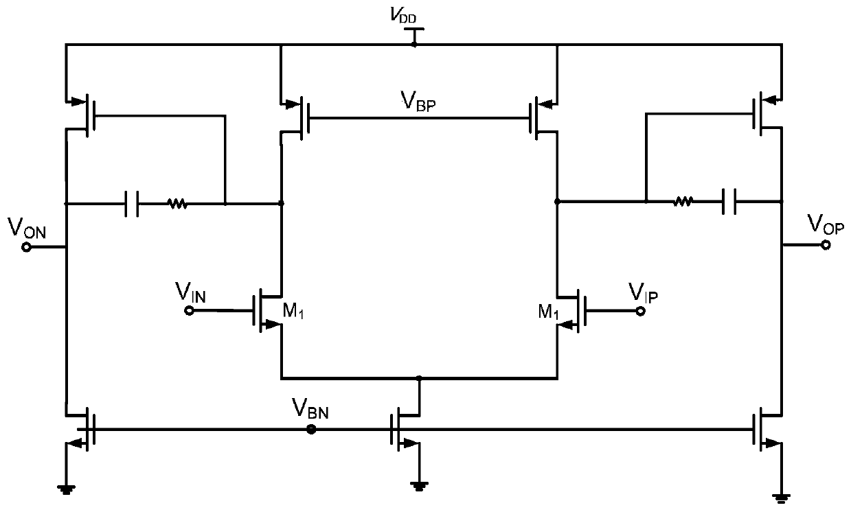 Fully differential amplifier and its residual gain circuit