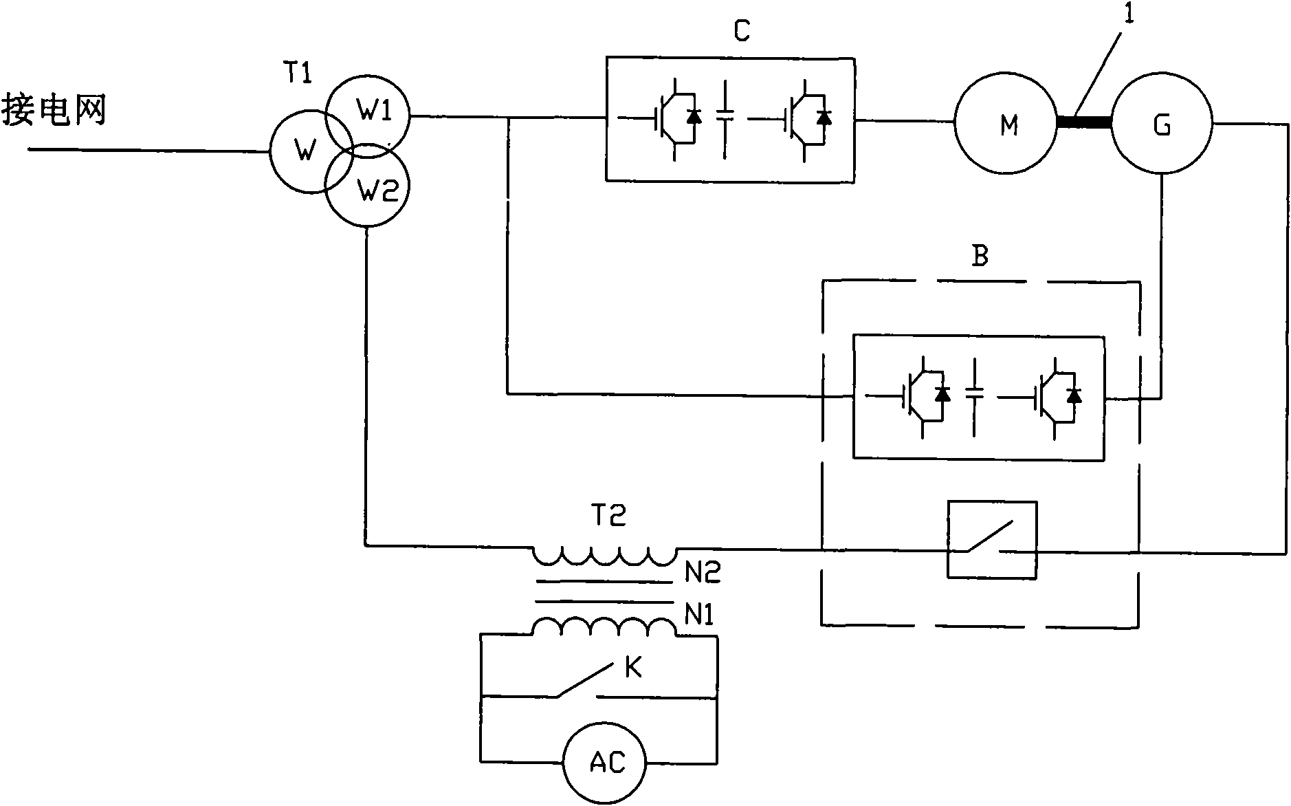 Fall-down experimental method of simulating power grid