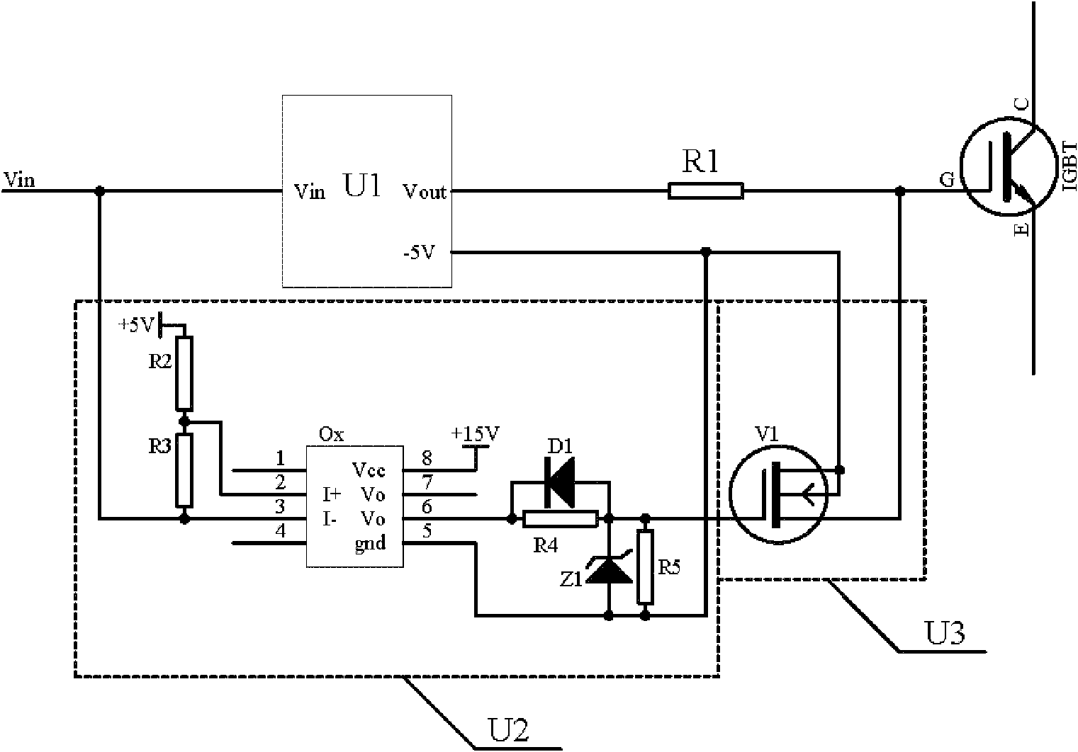 High-power insulated gate bipolar transistor (IGBT) redundancy driving protection circuit