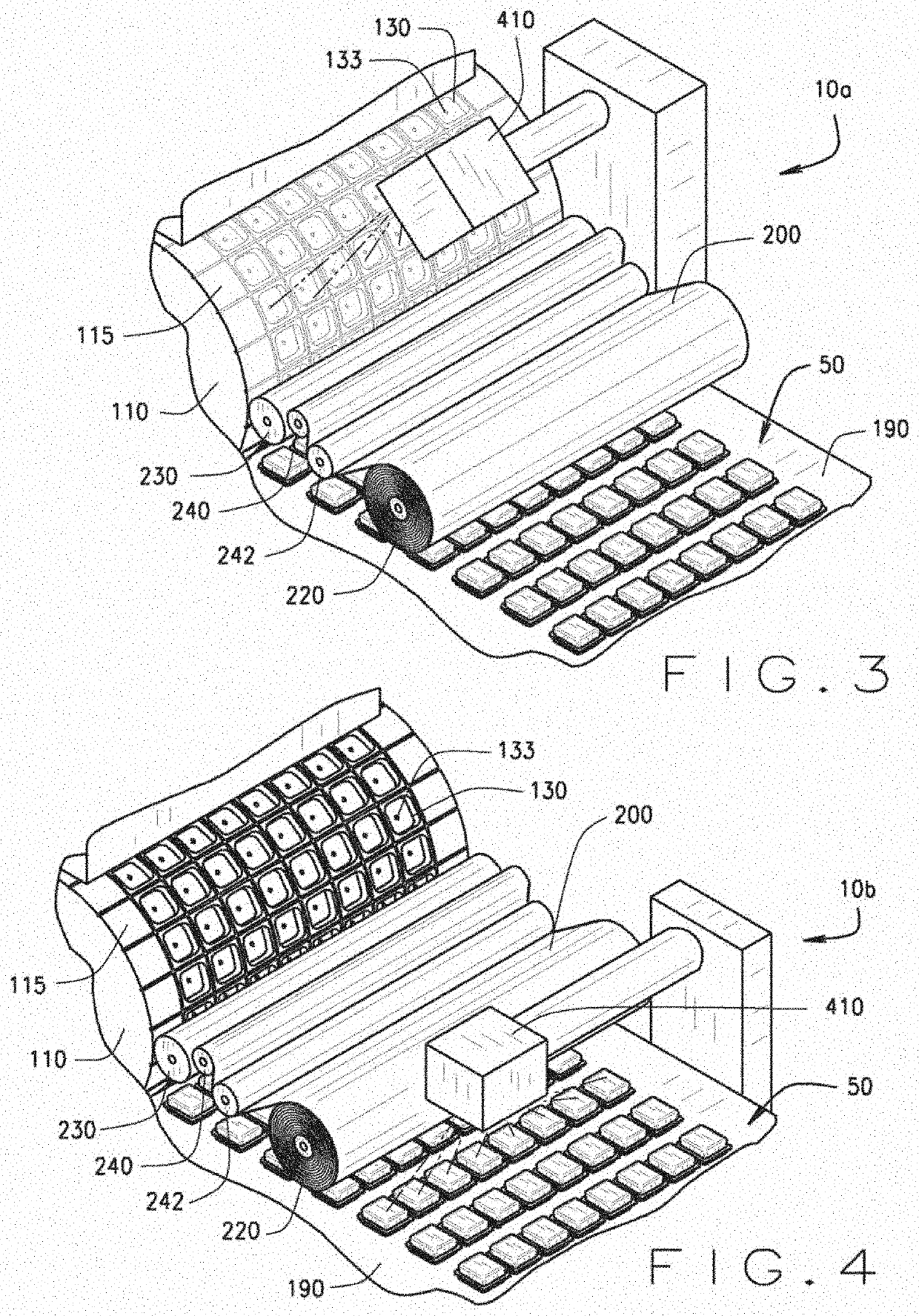 Systems and methods for forming openings in water soluble packets