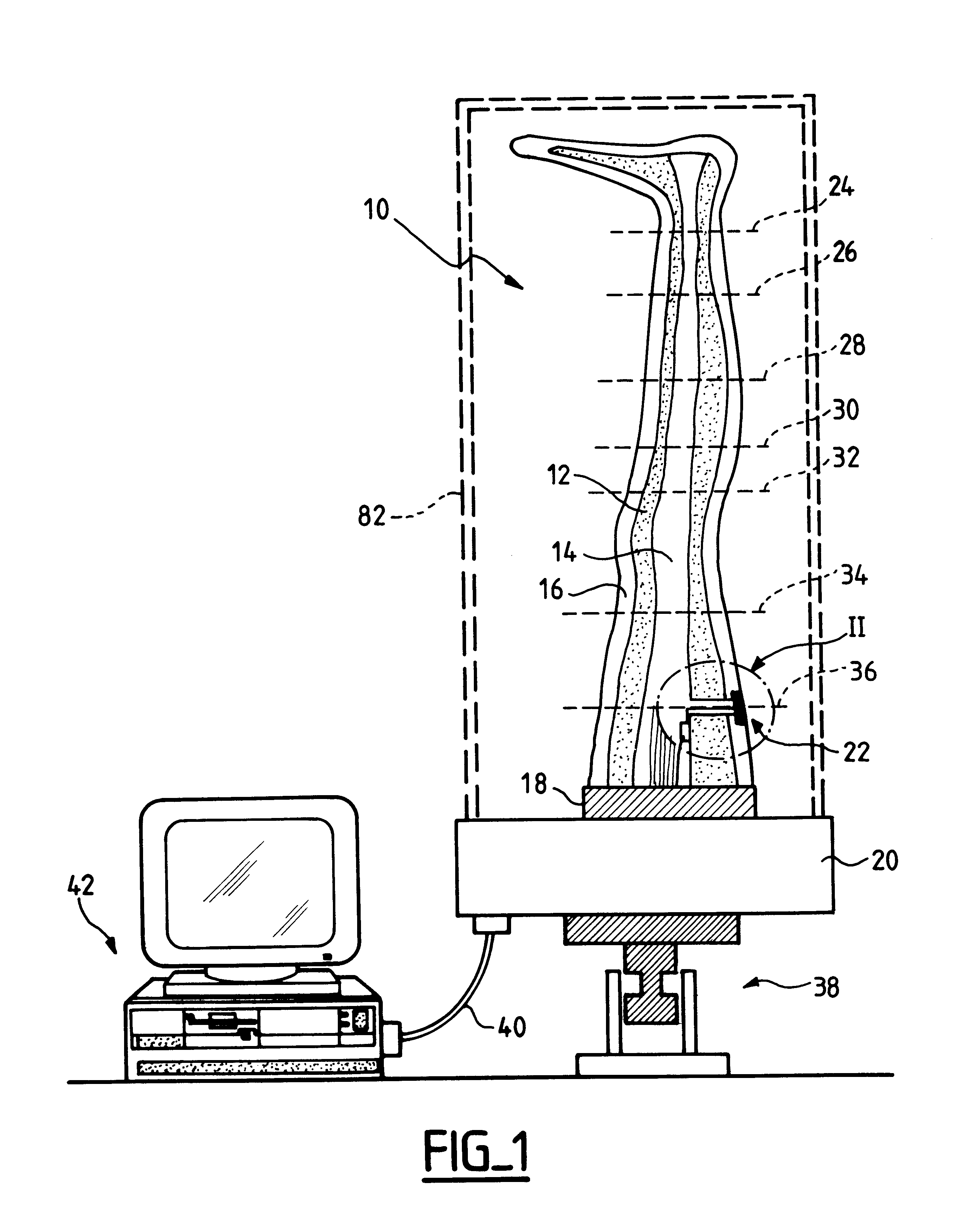 Device for measuring pressure points to be applied by a compressive orthotic device