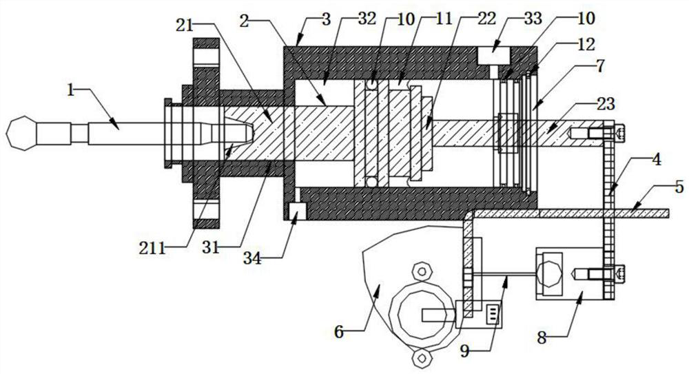 Automatic control oil cylinder of AMT gearbox dry clutch