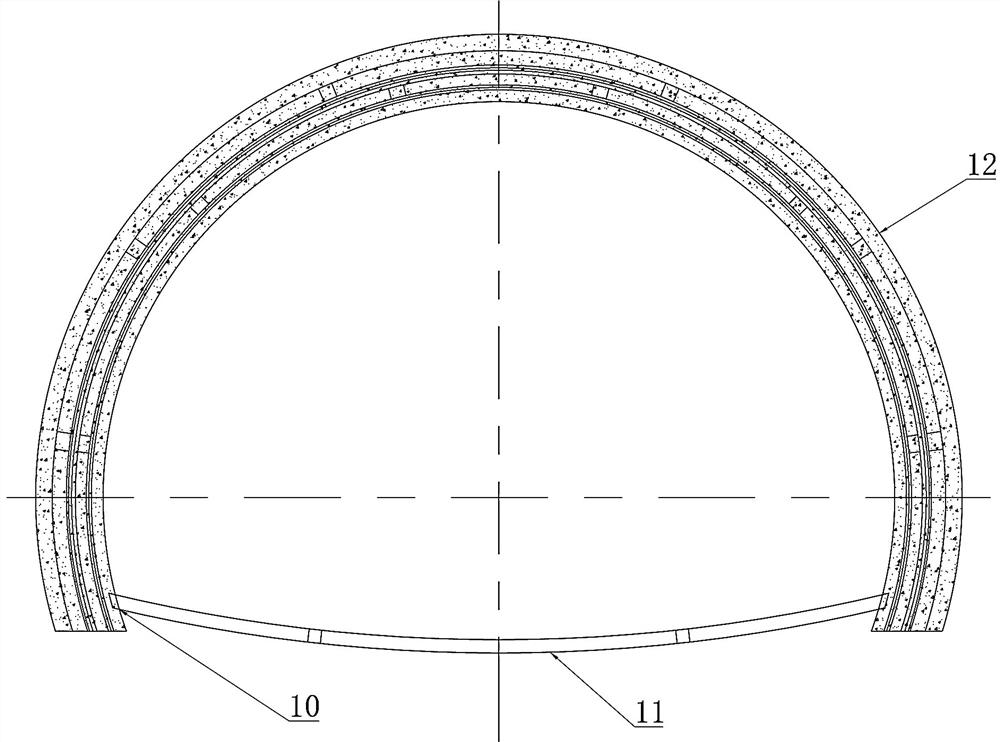 Large-deformation tunnel body supporting structure of soft rock tunnel in wrinkled area and construction method of large-deformation tunnel body supporting structure