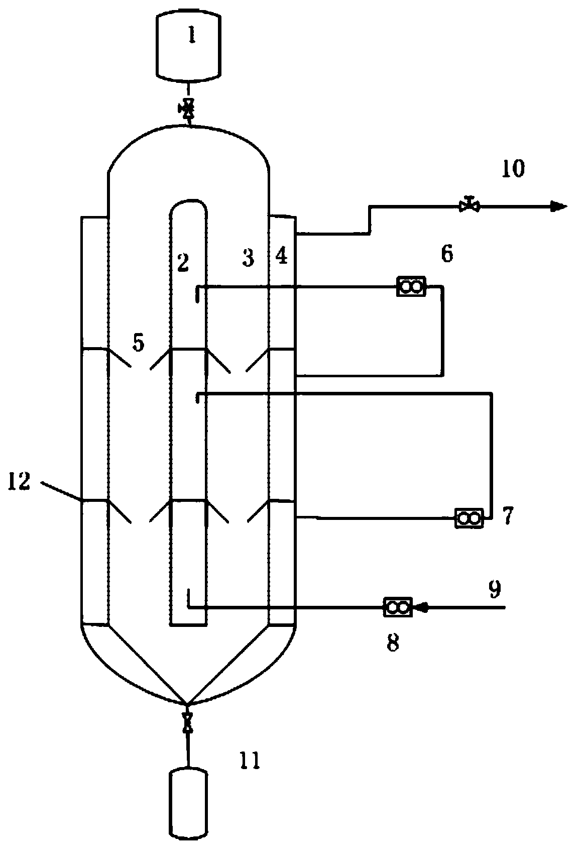 Continuous multi-section radial reactor
