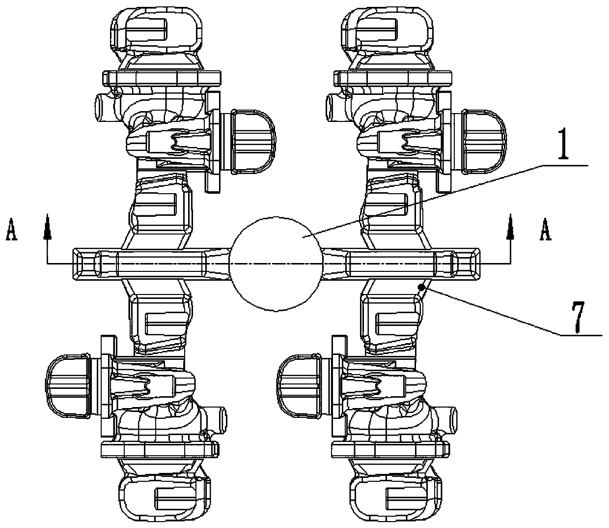 A heat-resistant steel volute sprue slag-retaining and shrinkage-feeding process