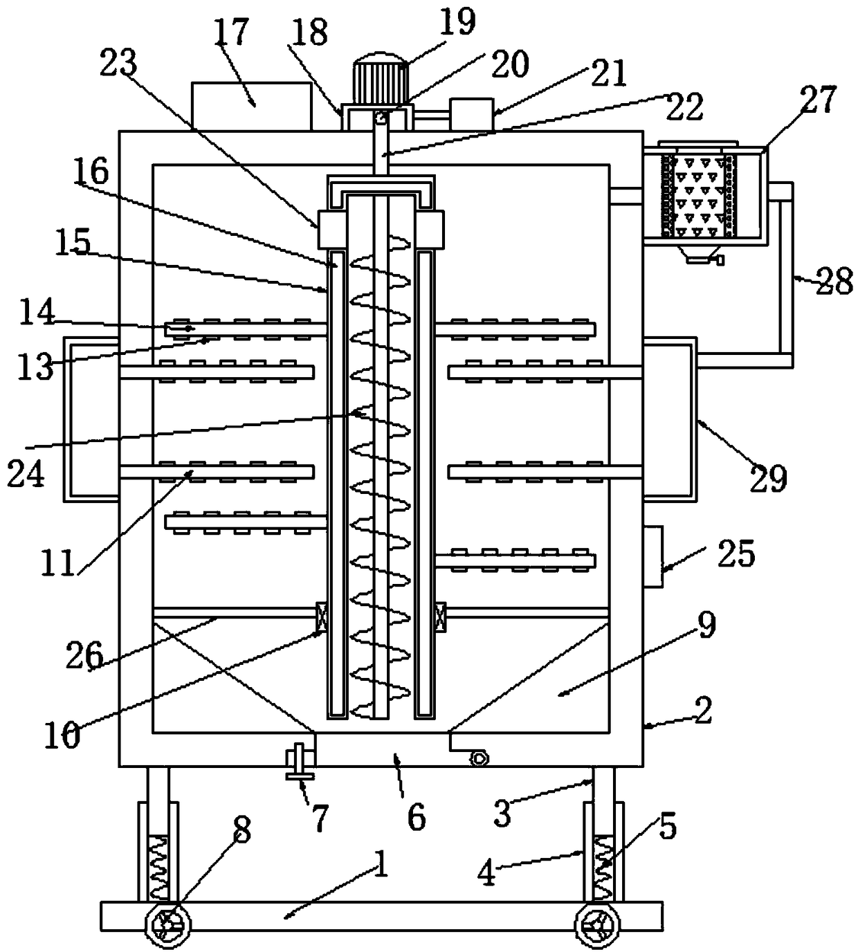 Energy-saving opposite-collision-type fodder drying device