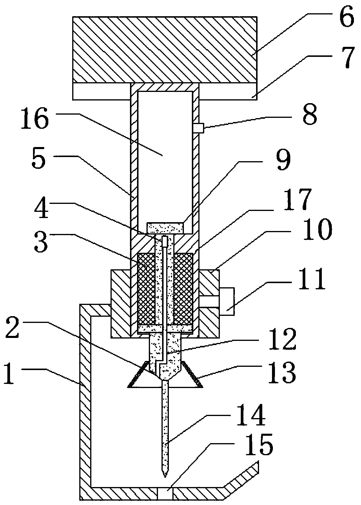 A needle seat device for quilt function shock absorption and noise reduction