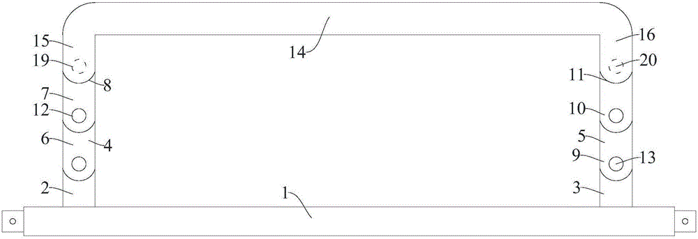 Combined lateral guardrail for medical bed