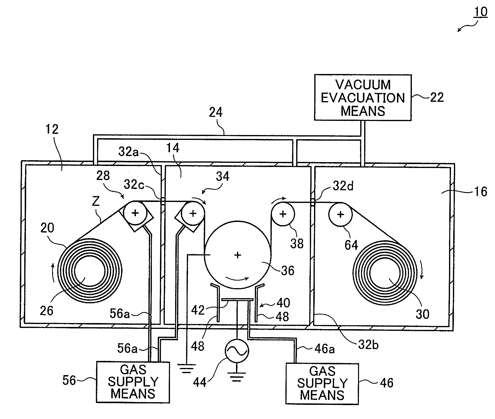 Conveying unit and vacuum deposition device