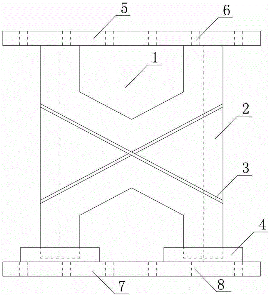 Buckling-restrained shearing steel plate energy dissipation device with clamping plates