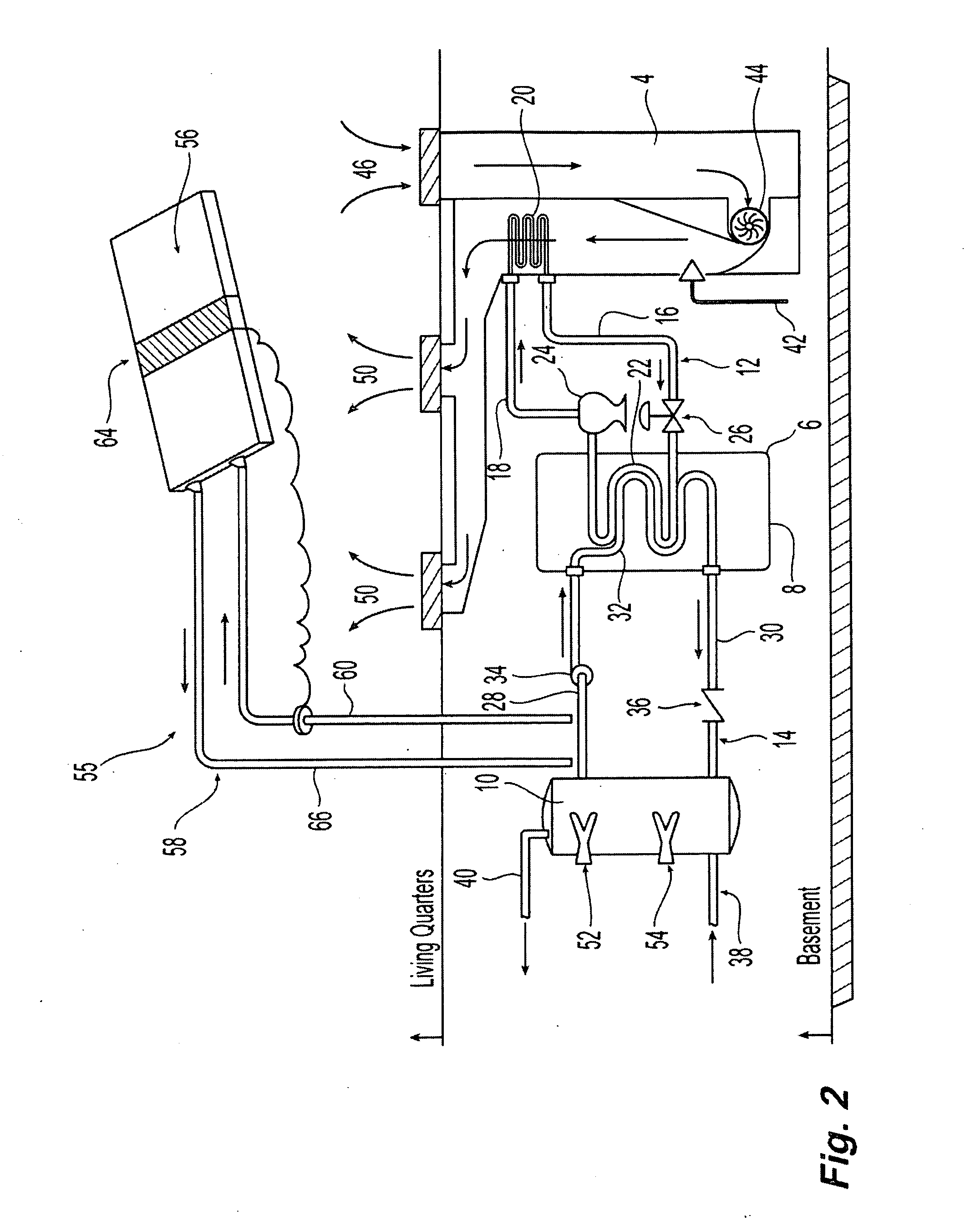 Active thermal energy storage system and tank for use therein
