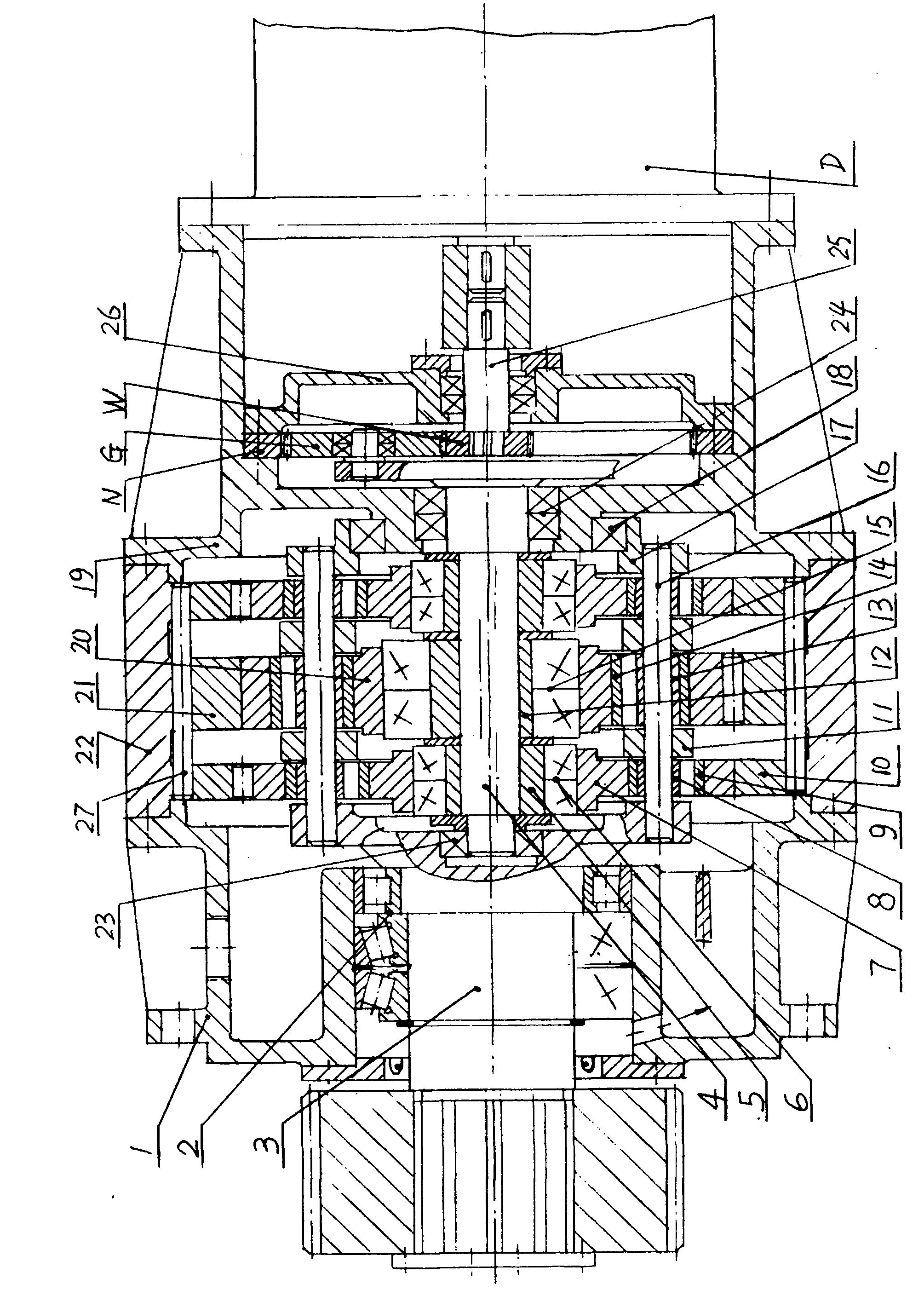 Cycloid yawing gearbox for wind driven generator