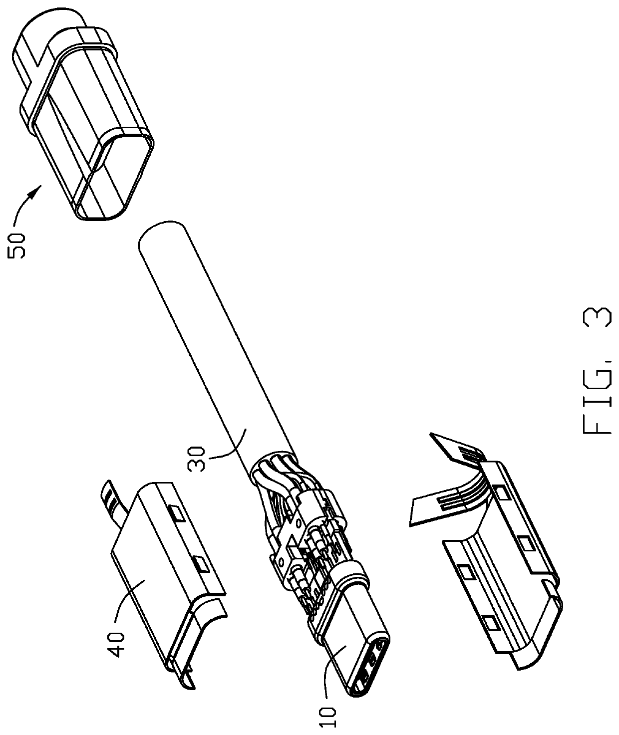 Cable connector assembly including coaxial wires and single core wires