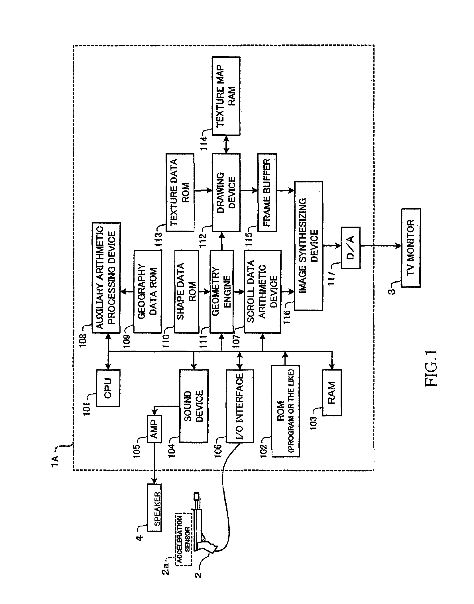 Game apparatus for changing a visual point position of a virtual camera in conjunction with an attack by and enemy character
