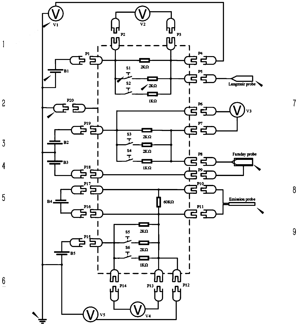 Integrated probe diagnosis system circuit module, diagnosis system and diagnosis method