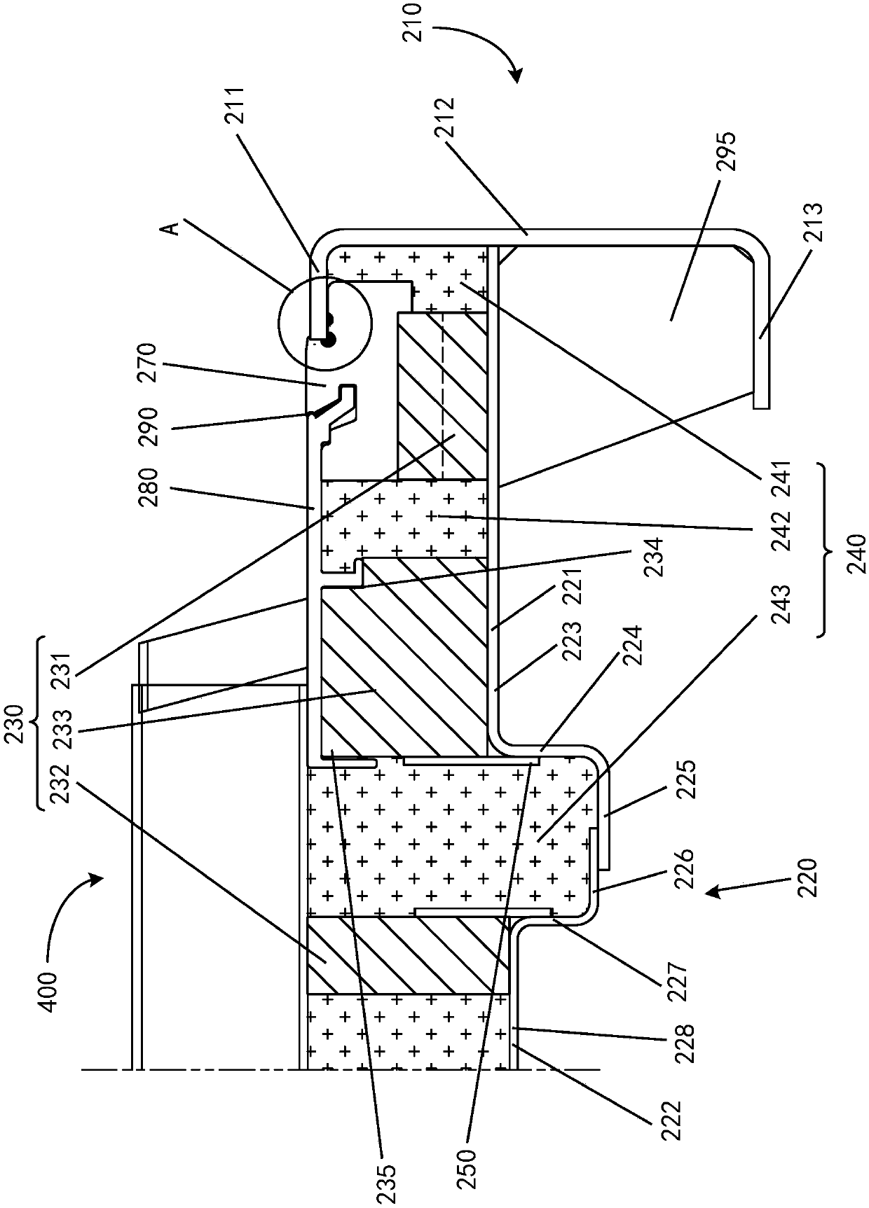 Threshold assembly and container