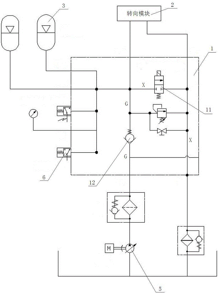 Pressure relief control method for energy accumulator of mining dump truck