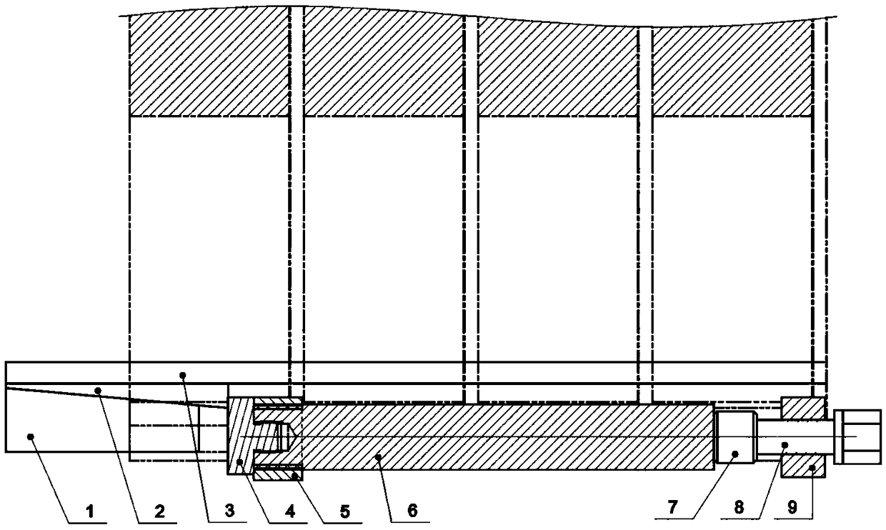 Technical method for installing steam turbine generator stator slot wedge by hydraulic power