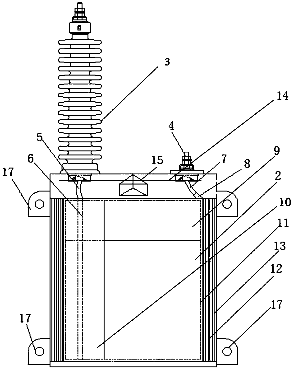 Oil-immersed capacitor unit structure for locomotive roof