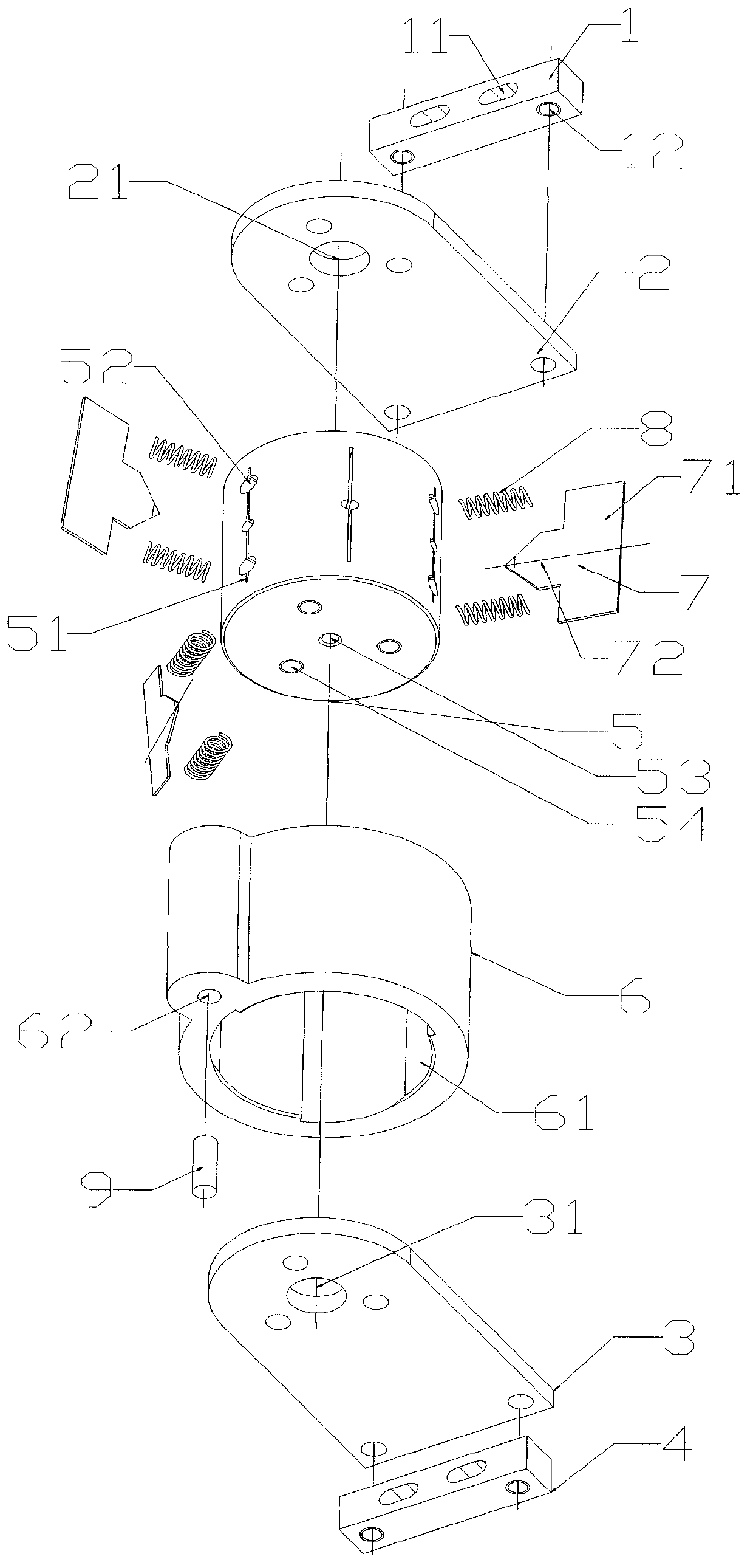 Tapered blade wire-cutting mechanism for wire-stripping machine