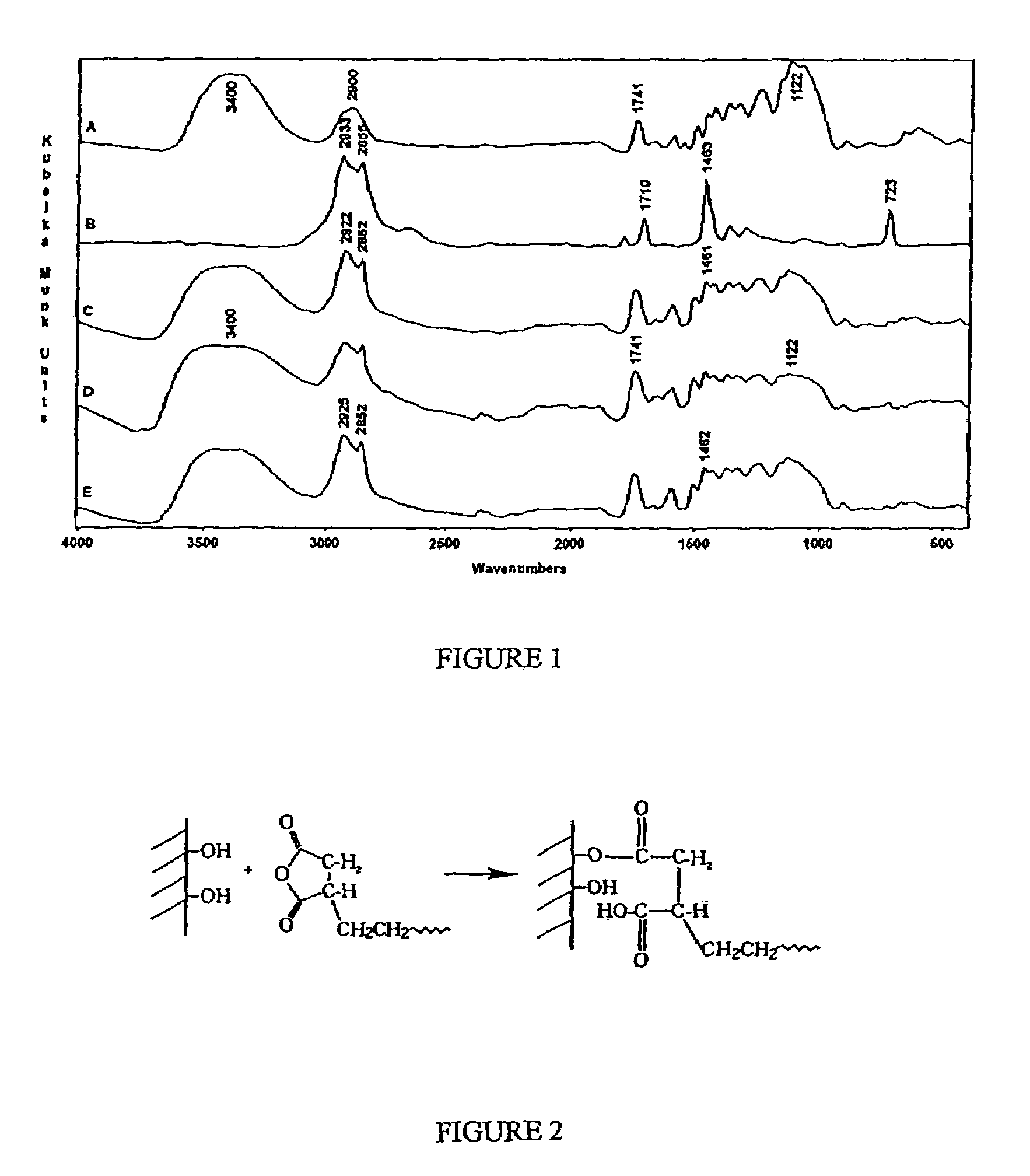 Process for the preparation of maleated polyolefin modified wood particles in composites and products