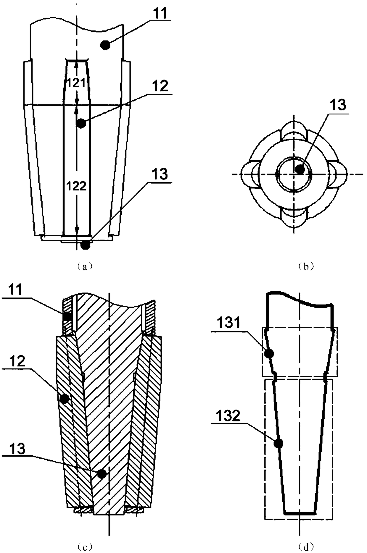 Apparatus and method for outwardly turning straight-side holes on hollow closed parts with complex curved surfaces