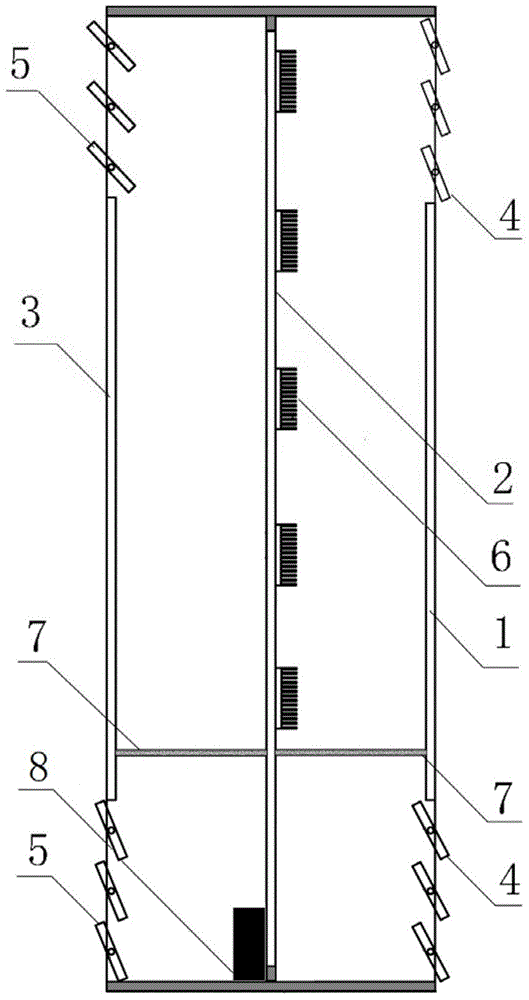 Combined type temperature control curtain wall of triplex glass structure and temperature control method of combined type temperature control curtain wall