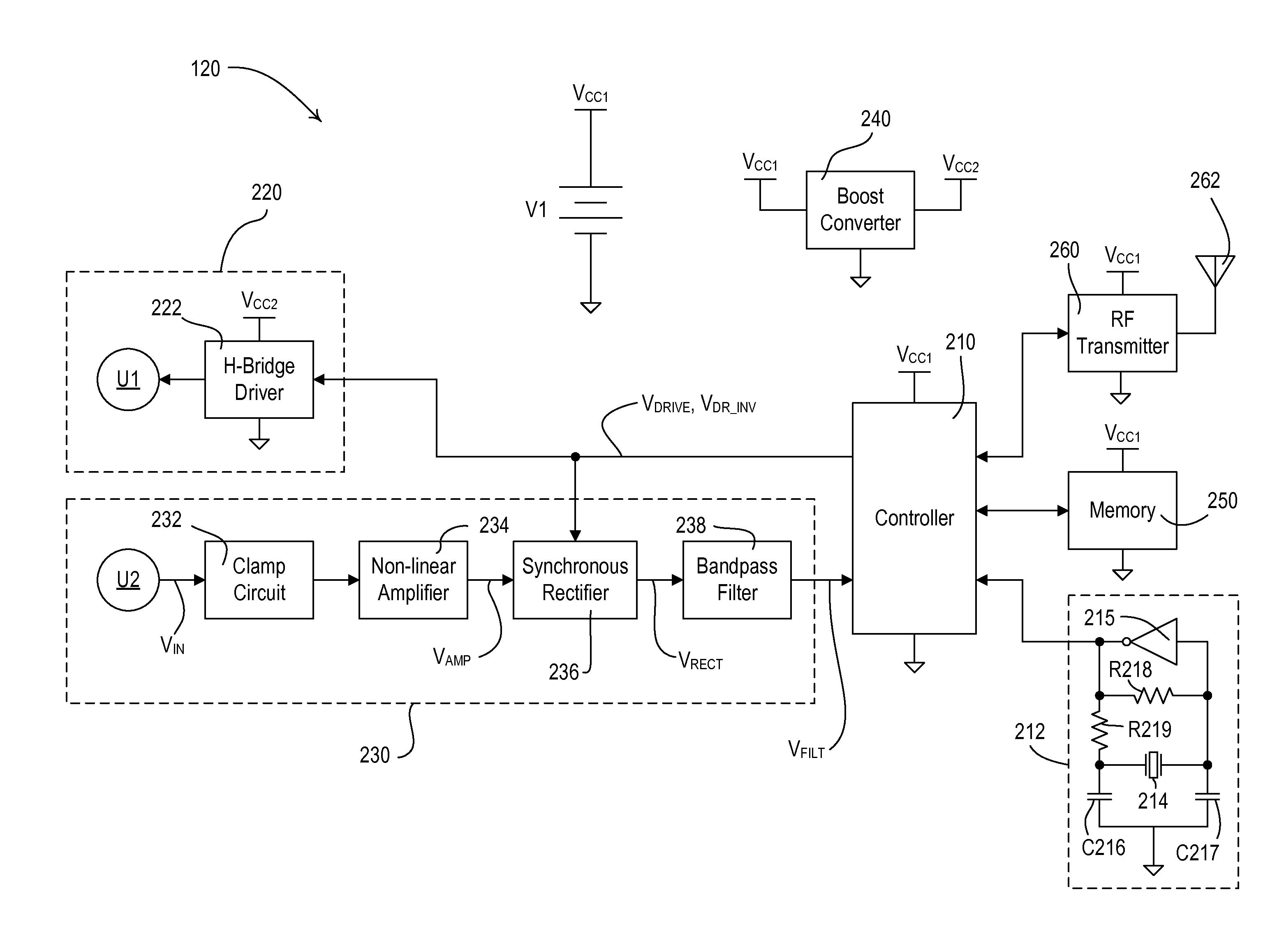 Ultrasonic receiving circuit