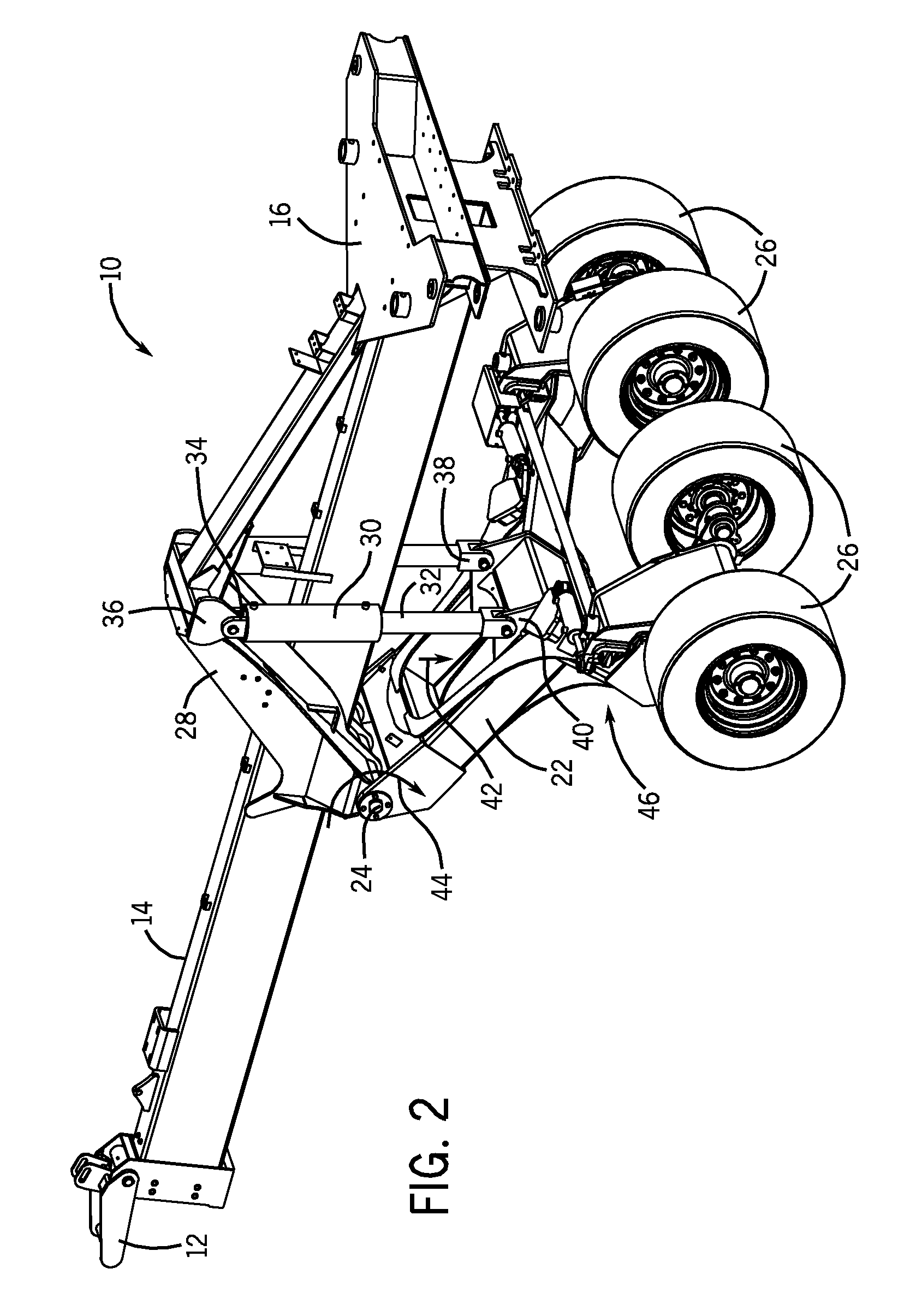 Steerable agricultural implement with adaptable wheel spacing