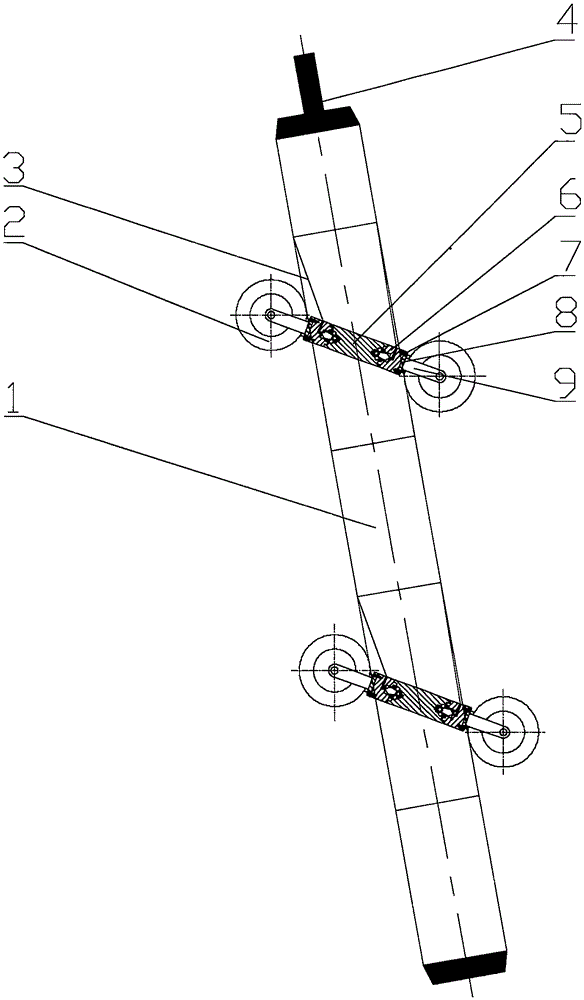 Sliding type clinometer with roller assemblies capable of being split manually