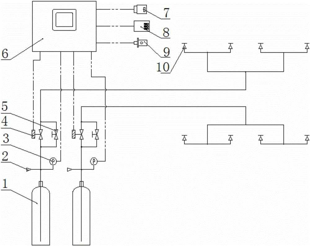 Automatic powder spraying firefighting device used in mining area