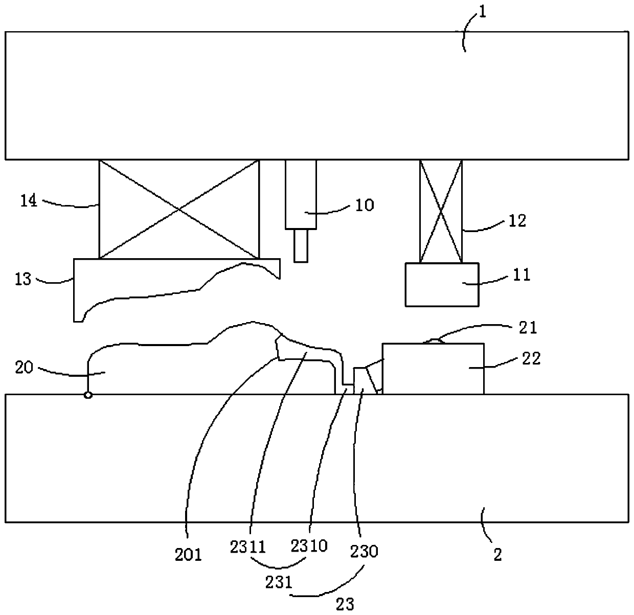 Punching die capable of automatically leveling and machining inclined plane and machining method thereof