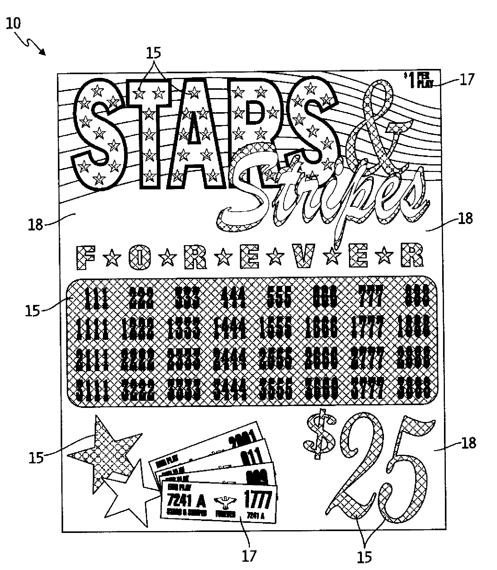 Spot-Foiling Gaming Tickets and Method for Providing Same