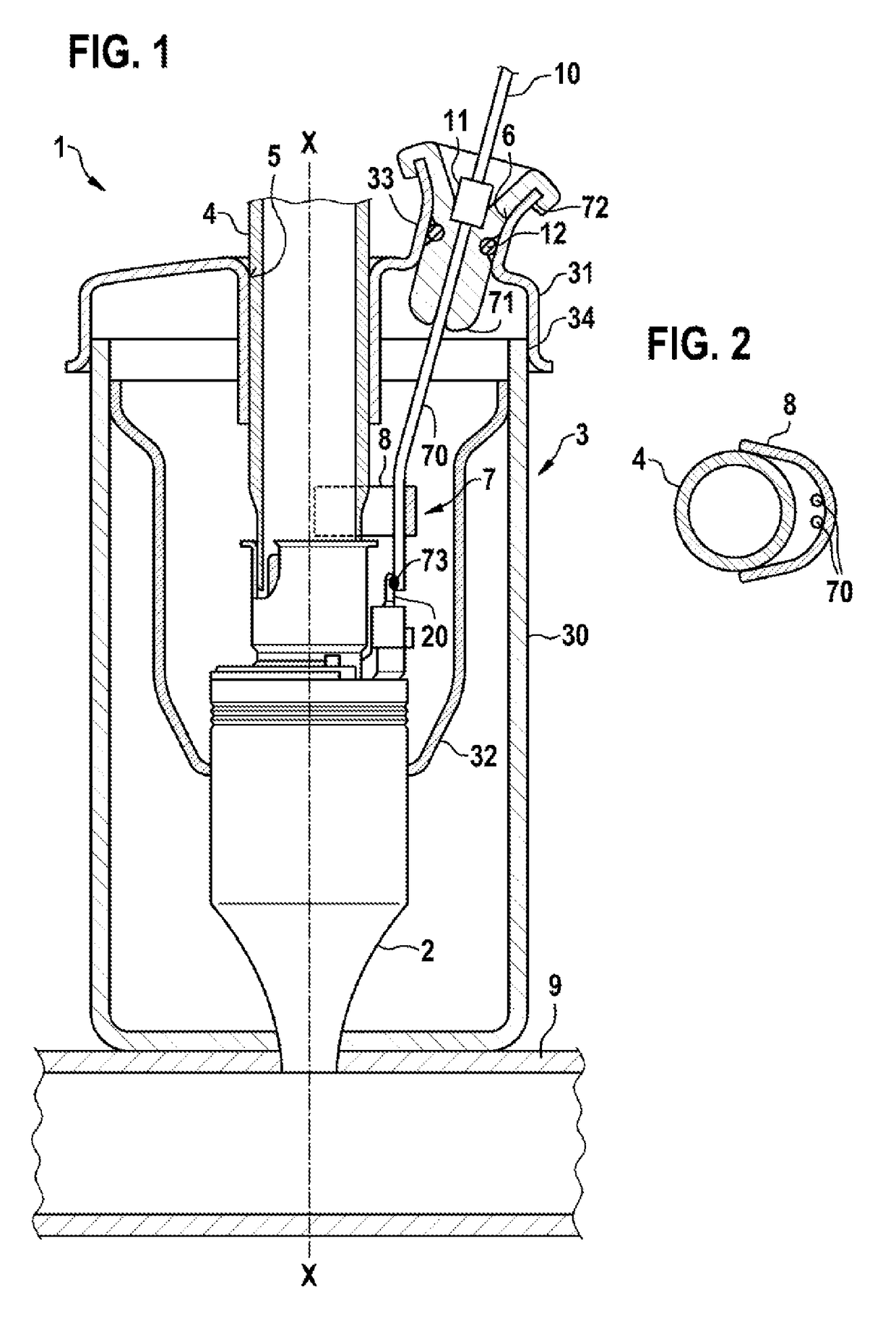 Injector assembly for metering a fluid into an exhaust line