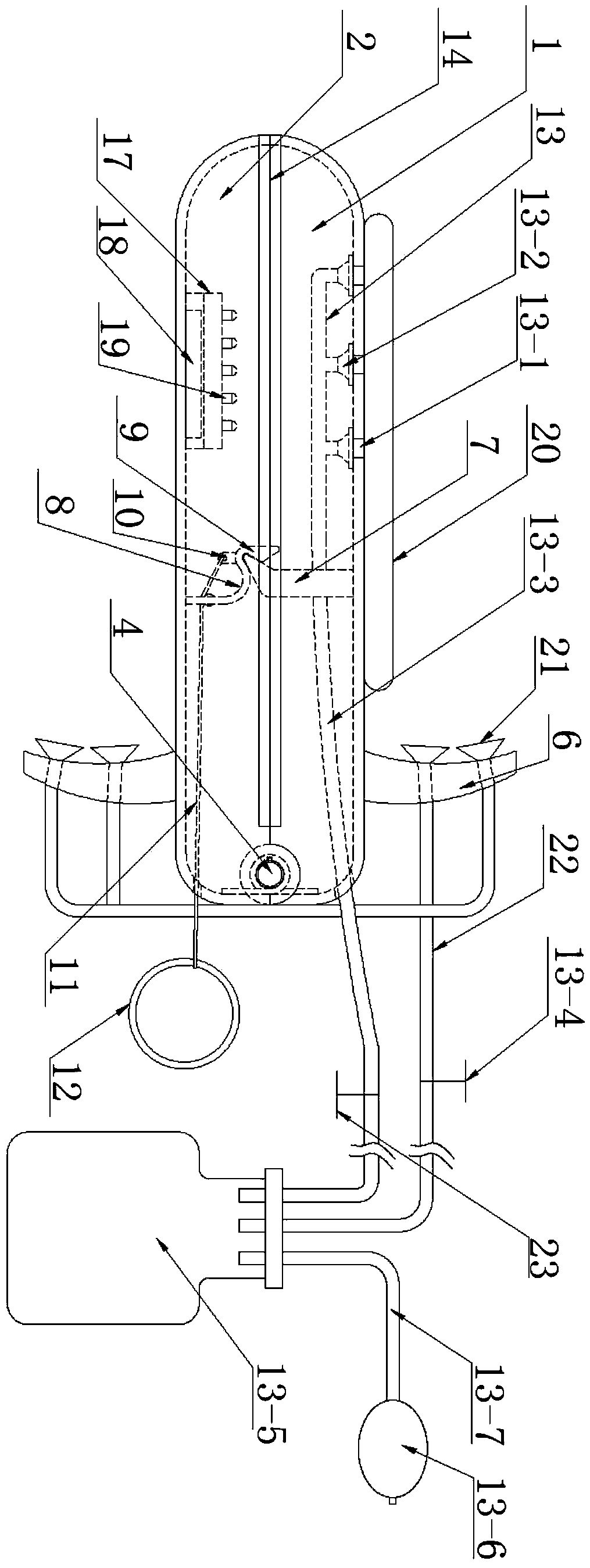 Strutting device with high safety performance for gynecological examination