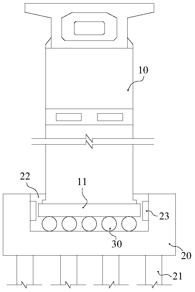 Damping structure for continuous rigid frame pier with limited constraint