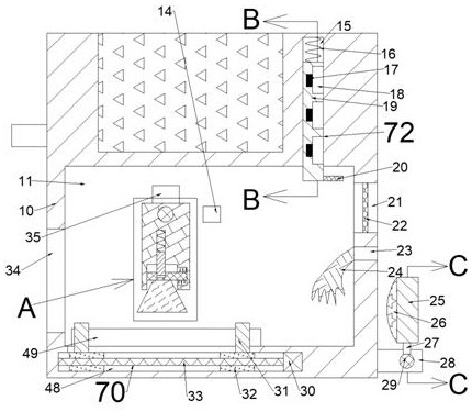 A mobile terminal protective case trial device