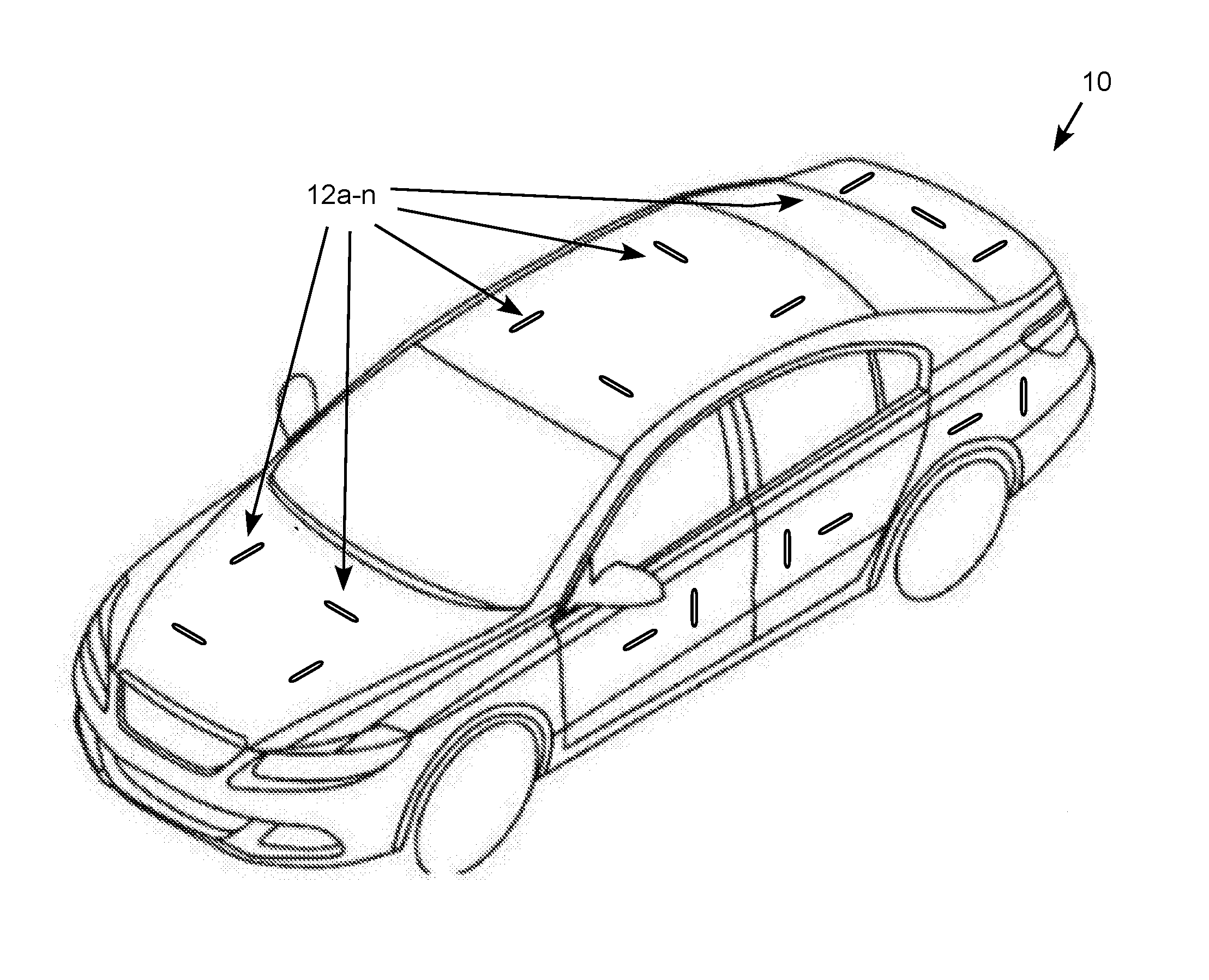Slot antenna built into a vehicle body panel