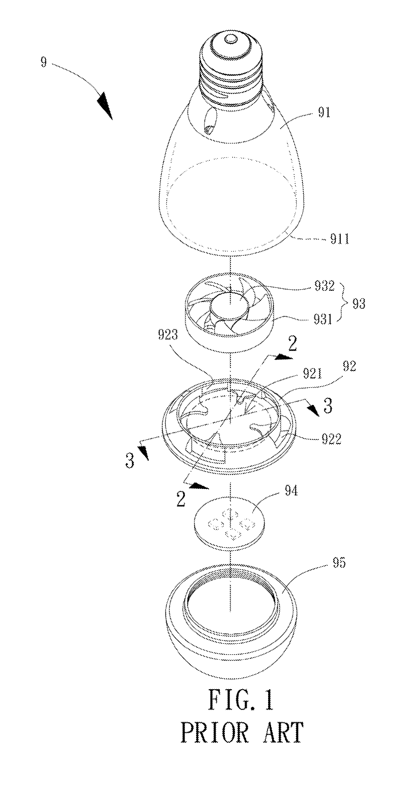 Light device with enhanced flow rate and cooling efficiency and reduced noise and a cooling unit thereof