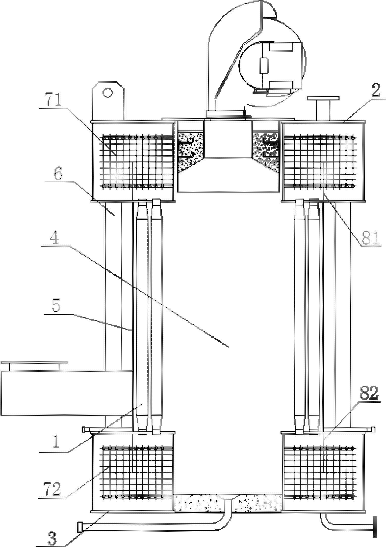 Integrated through-flow ordinary-pressure hot water boiler