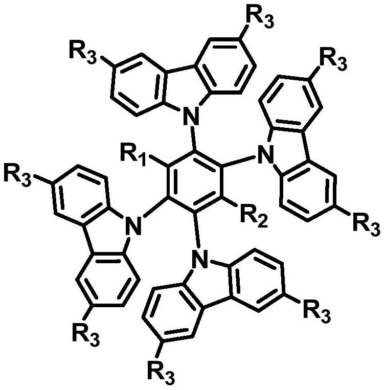 A kind of double-acceptor type multi-substituted carbazole compound with tadf characteristic and its preparation method and application