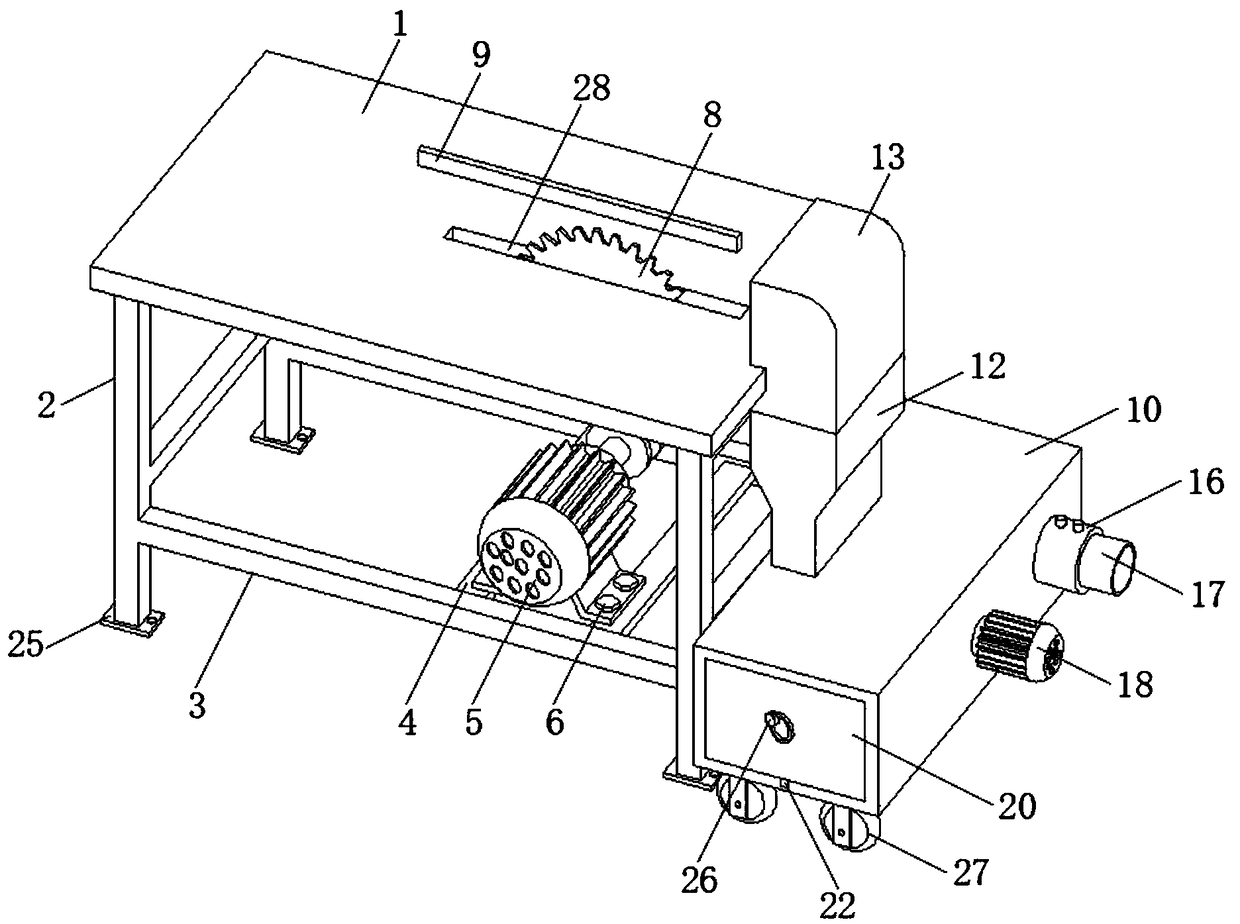 Dust collecting device for wood box processing