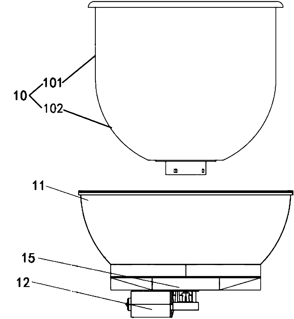 Wok moving control device and wok device suitable for full-automatic cooker