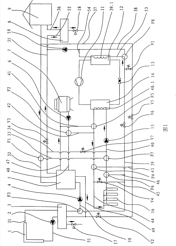 Solar energy absorption type refrigeration and ground source heat pump coupling combined supplying system